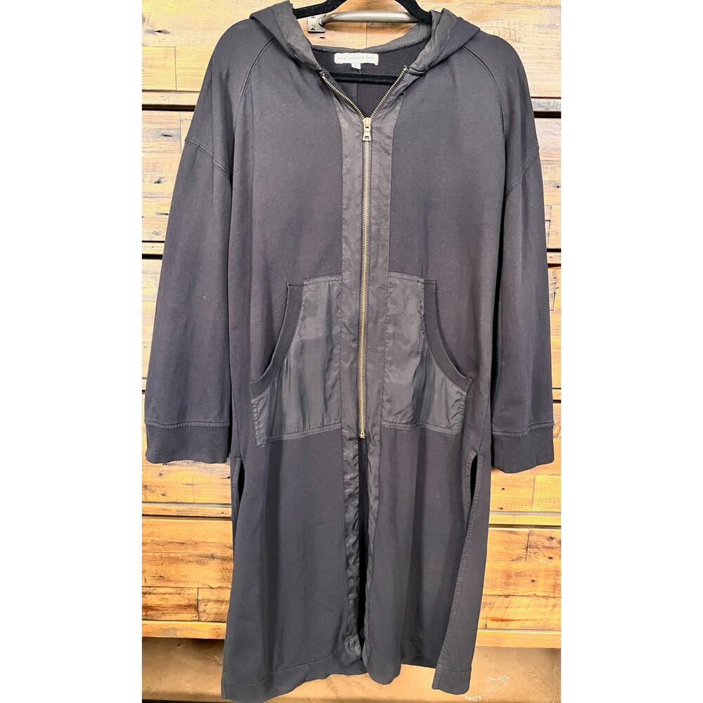 Young Fabulous & Broke Long Black Hoodie Duster Cardigan Sz Small